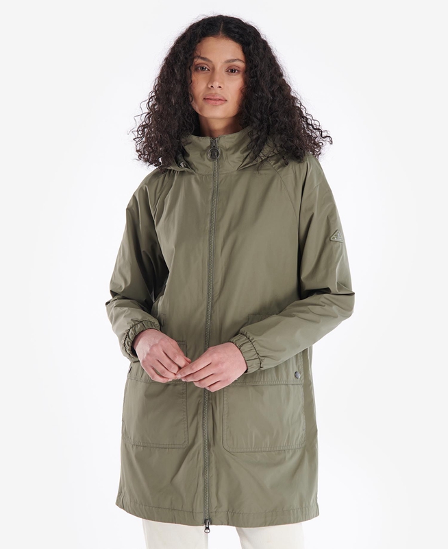 Olive Barbour Sea Daisy Showerproof Women's Casual Jackets | JPDC-69214